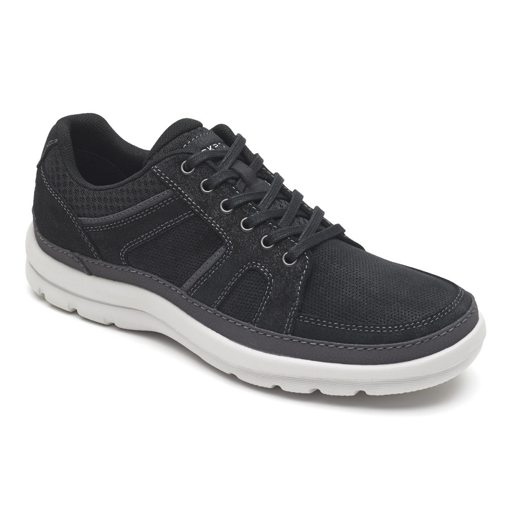 Rockport Mens Sneakers Black - Get Your Kicks Mudguard Blucher - UK 347-FUMXBK